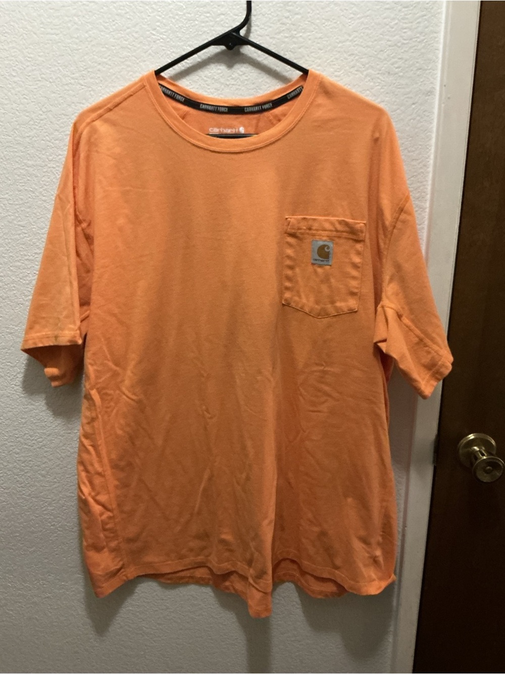 Carhartt Force Shirt Mens 2XL Orange Pocket Tee Workwear T-Shirt